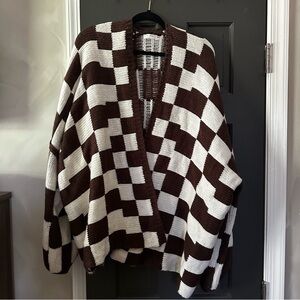 Checkered Women's Cardigan